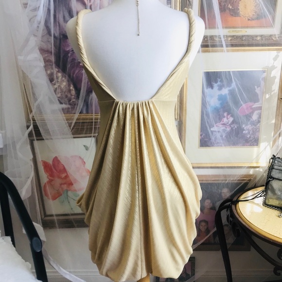 BeBe Gold Metallic cocktail dress - Picture 2 of 4